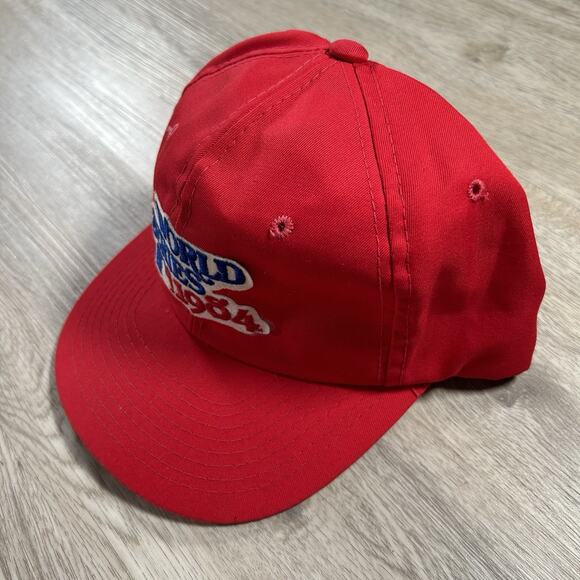 Vintage Sports Specialties 1984 World Series Hat Snapback MLB Padres Tigers Red - Picture 9 of 9